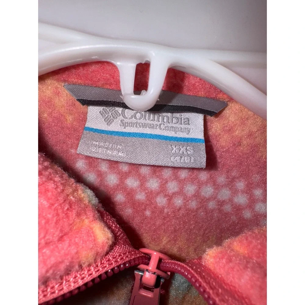 Columbia Girls' Benton Springs II Printed Fleece Pastel‎ stripe jacket XXS 4-5